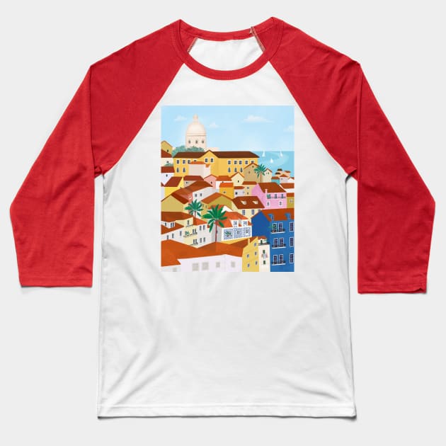 Lisbon city, Portugal Baseball T-Shirt by Petras